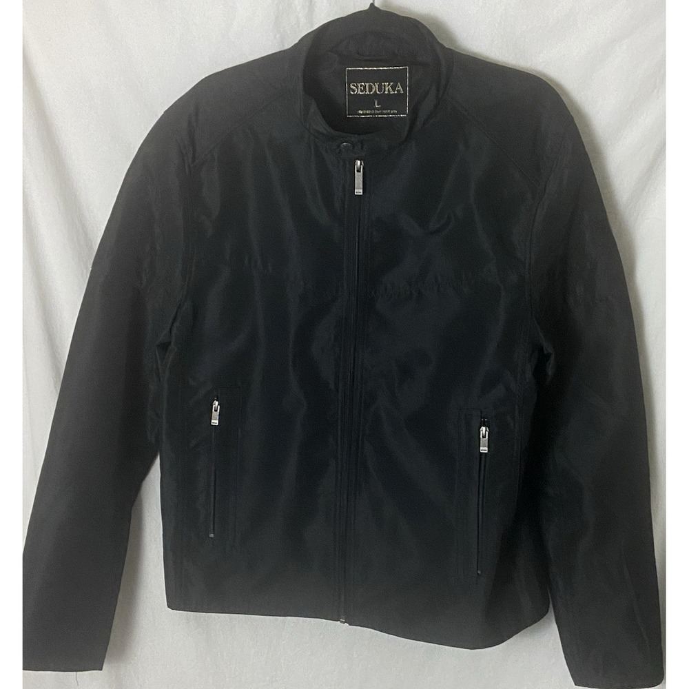 Seduka Womens‎ Moto Zip Jacket Sz L Black Lightweight Street Grunge Punk Biker